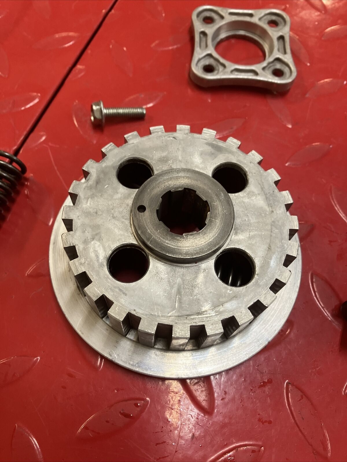 Honda XL100 1977 complete clutch outer center hub basket plate 22100-324-000 2
