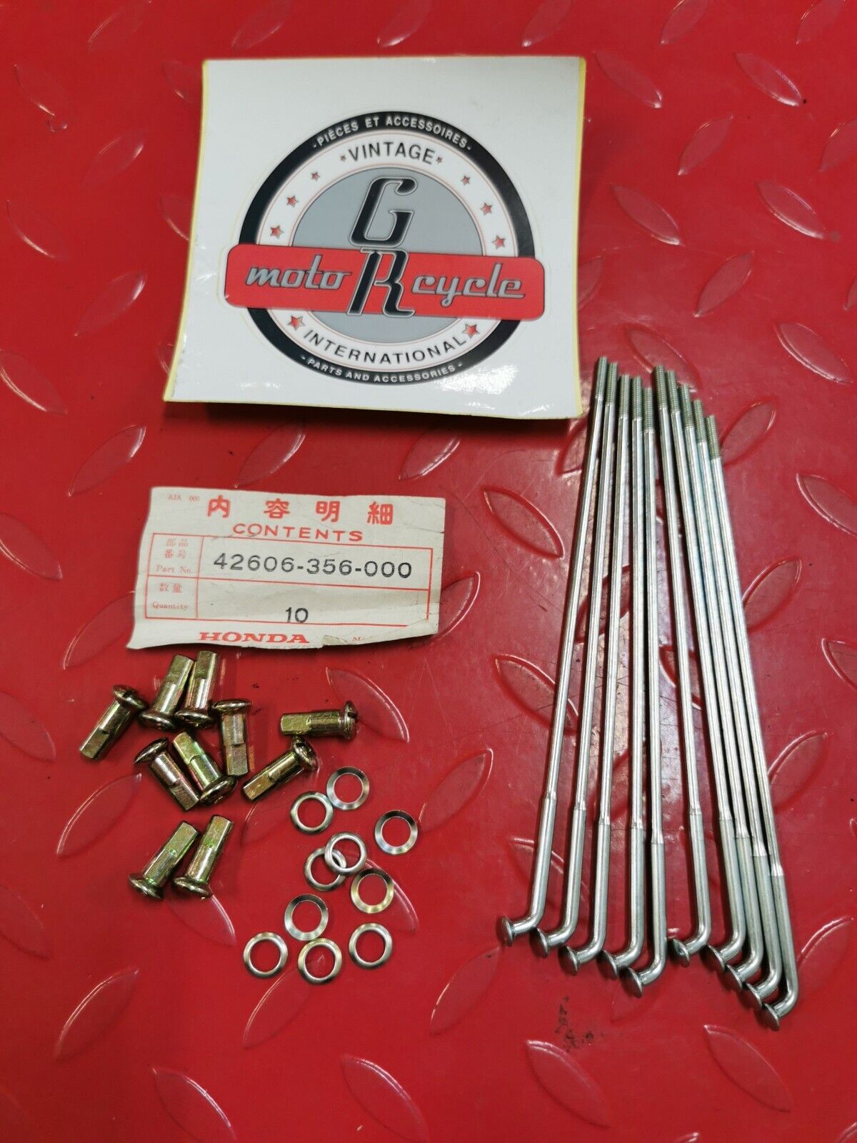 NOS HONDA MR250 XL250 XL350 SPOKE A FR (8X193.5) QTY 10 44606-356-000 H15