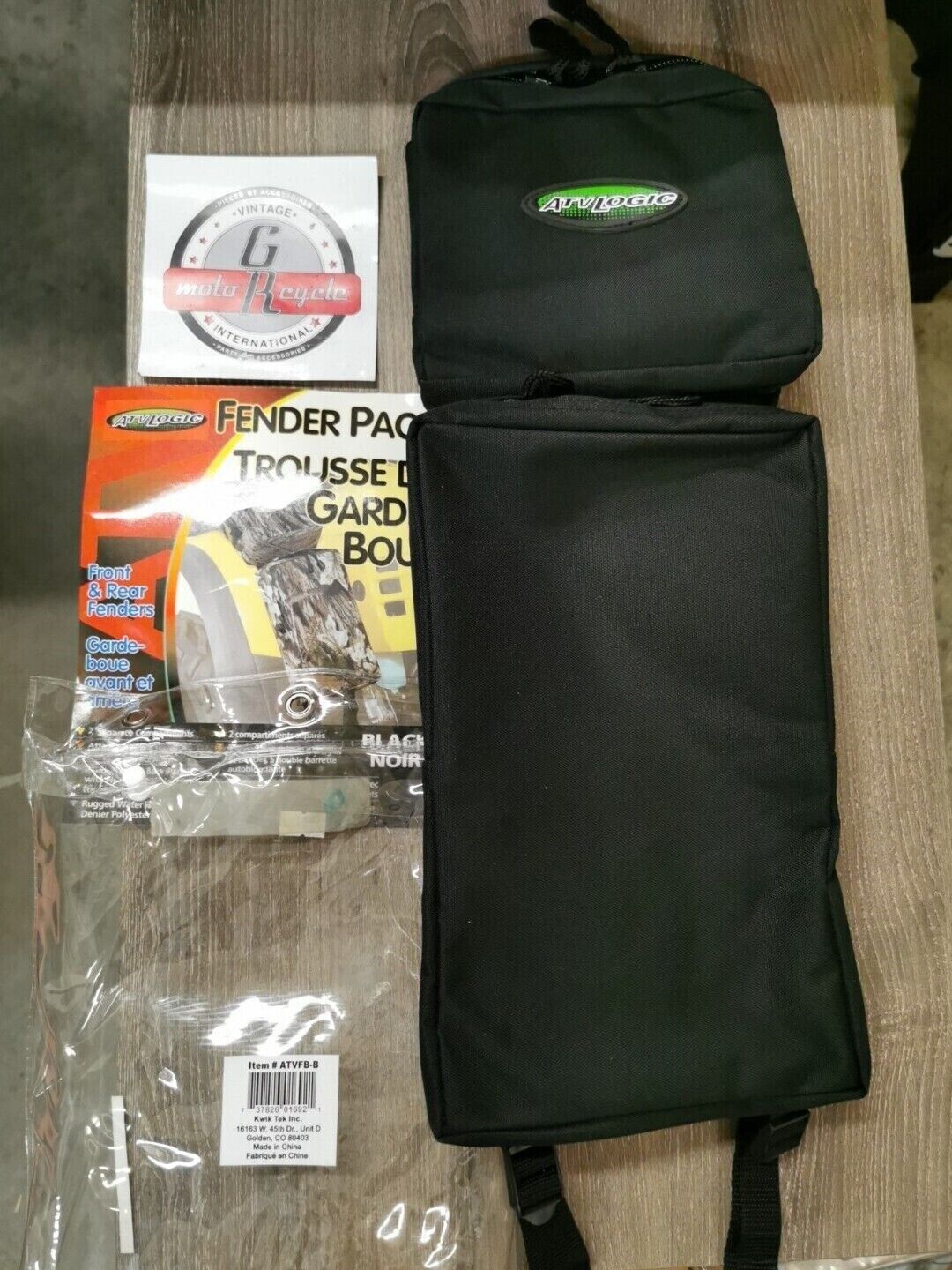 NOS ATVLOGIC FRONT REAR FENDER PACK BLACK ATVFB-B J48