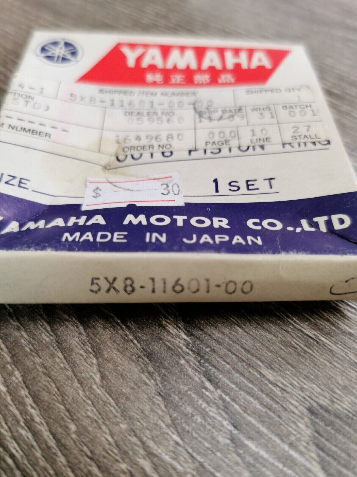 NOS YAMAHA PISTON RING SET 2W6-11601-00 SUB 5X8-11601-00-00 SUB 3JM-11601-00 Y53