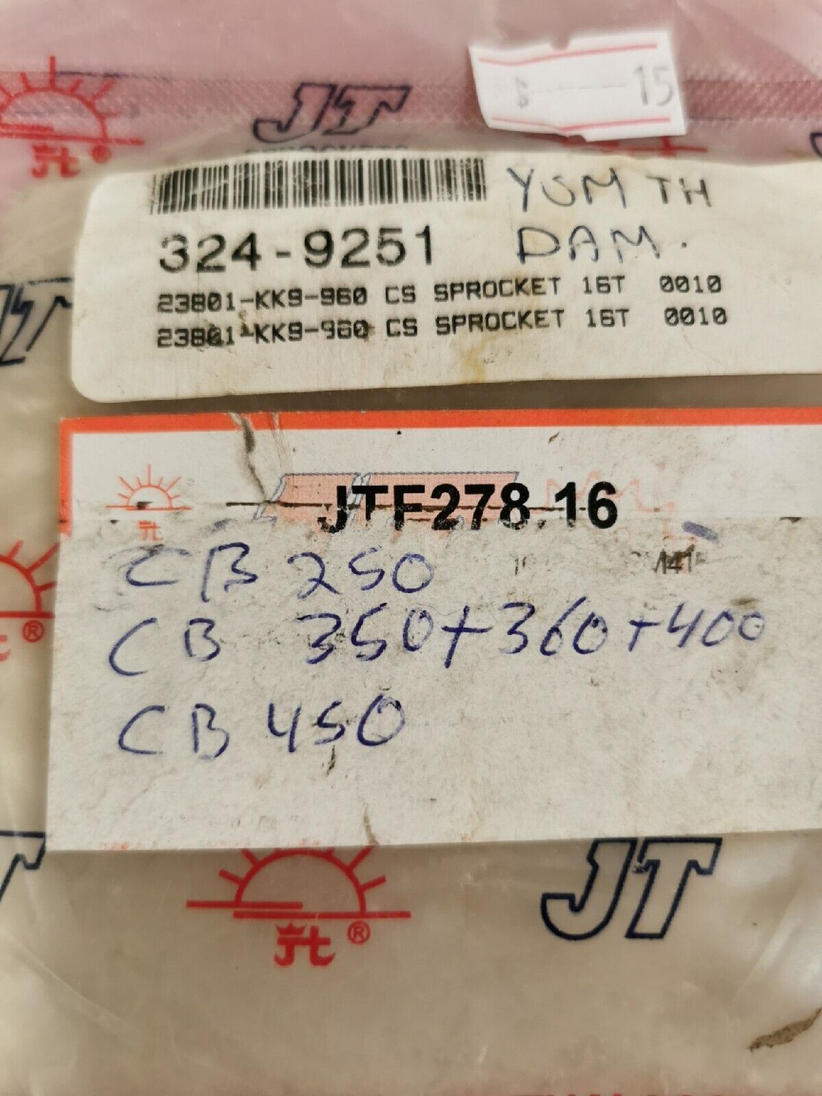 NOS JT HONDA 23801-KPF-960  CB250 CB350 CB360 CB400  Sprocket JTF278 -16 J17