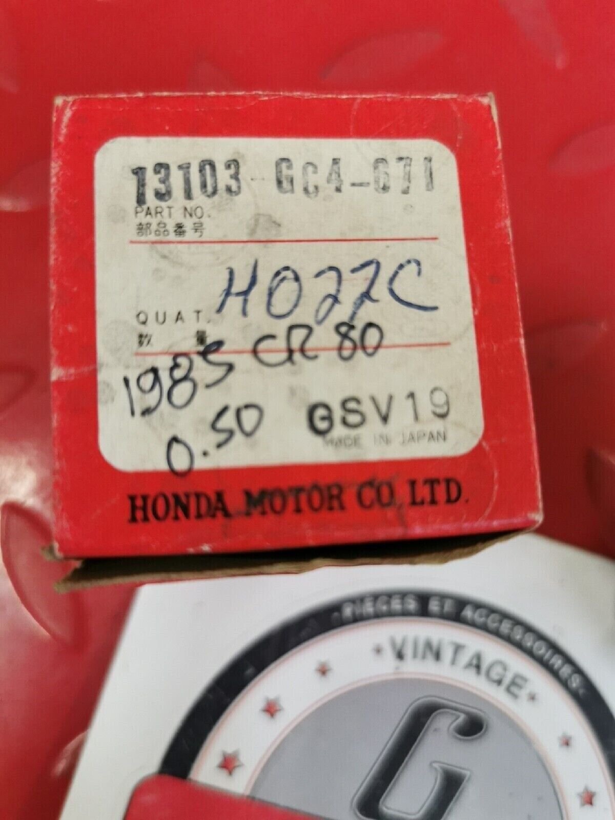 NOS HONDA CR80R 1985 PISTON OVER SIZE 0.50  13103-GC4-671  H38