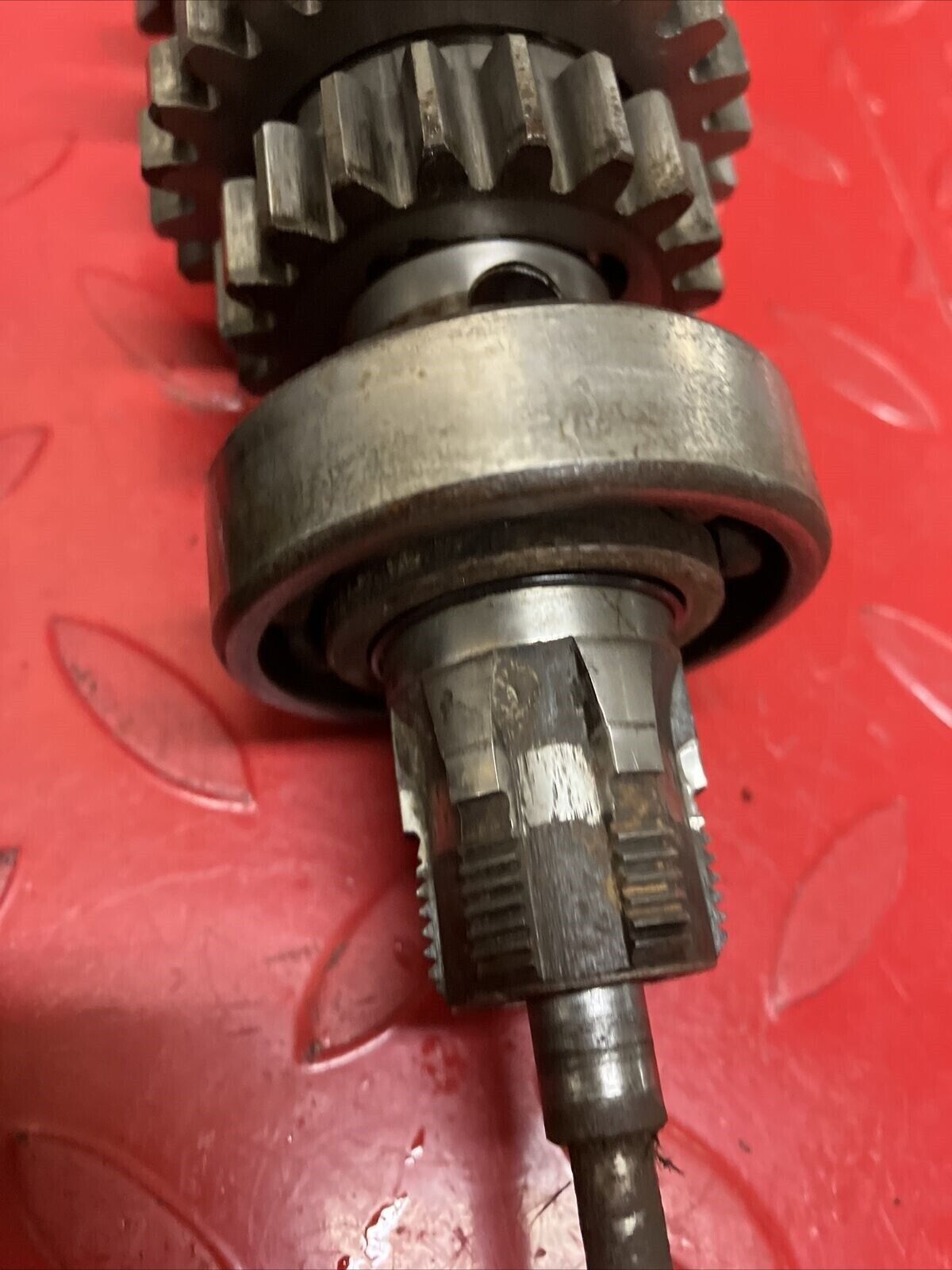 Suzuki TC125 1972 transmission shaft gear gearshift drum cam forks