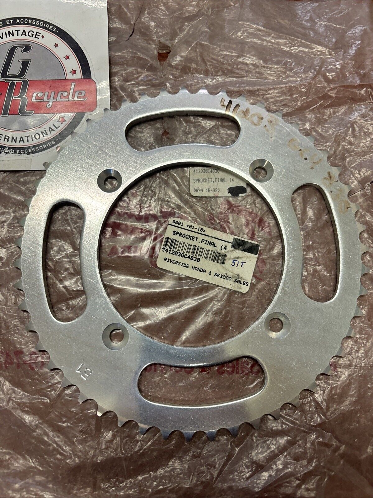 NOS Honda 1985 - 2002 CR80R FINAL SPROCKET 51T 41203-GC4-830 H139