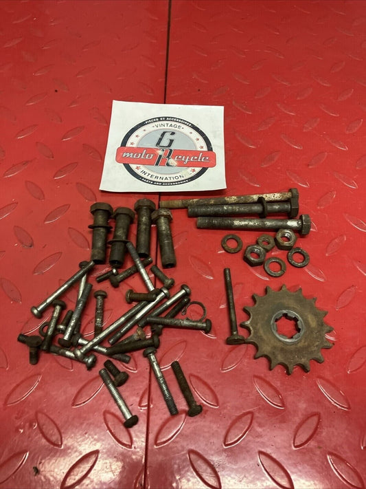 Yamaha HT1 MX 1971 engine motor crankcase cylinder bolt nut hardware lot