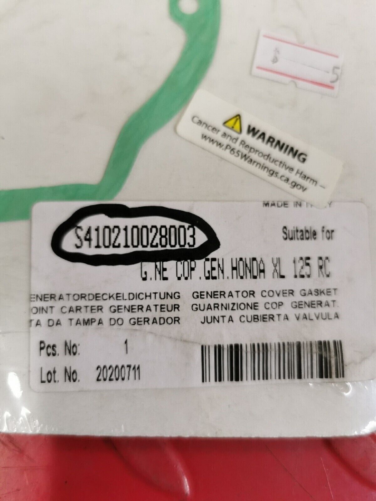 NOS HONDA XL125  Alternator Cover Gasket  S410210028003 J14