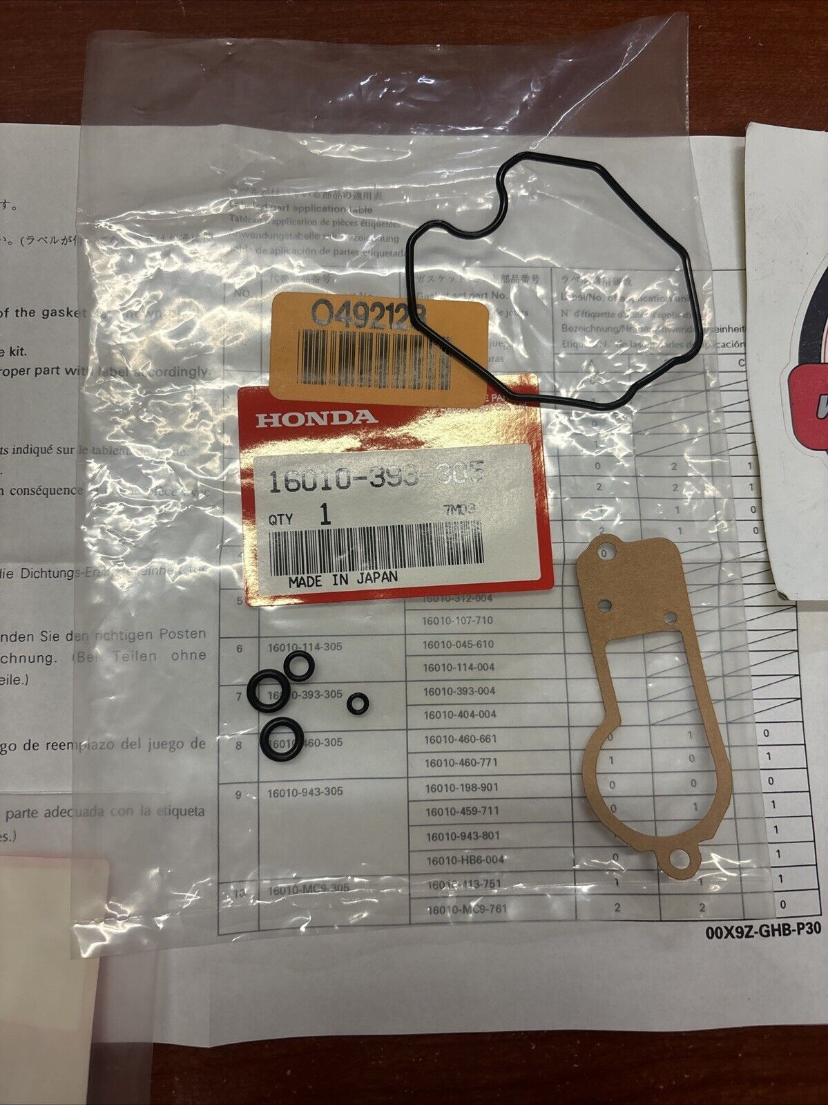 NOS Honda CB500K3 CB550 K CB750A CARBURETOR GASKET SET 16010-393-305 H140