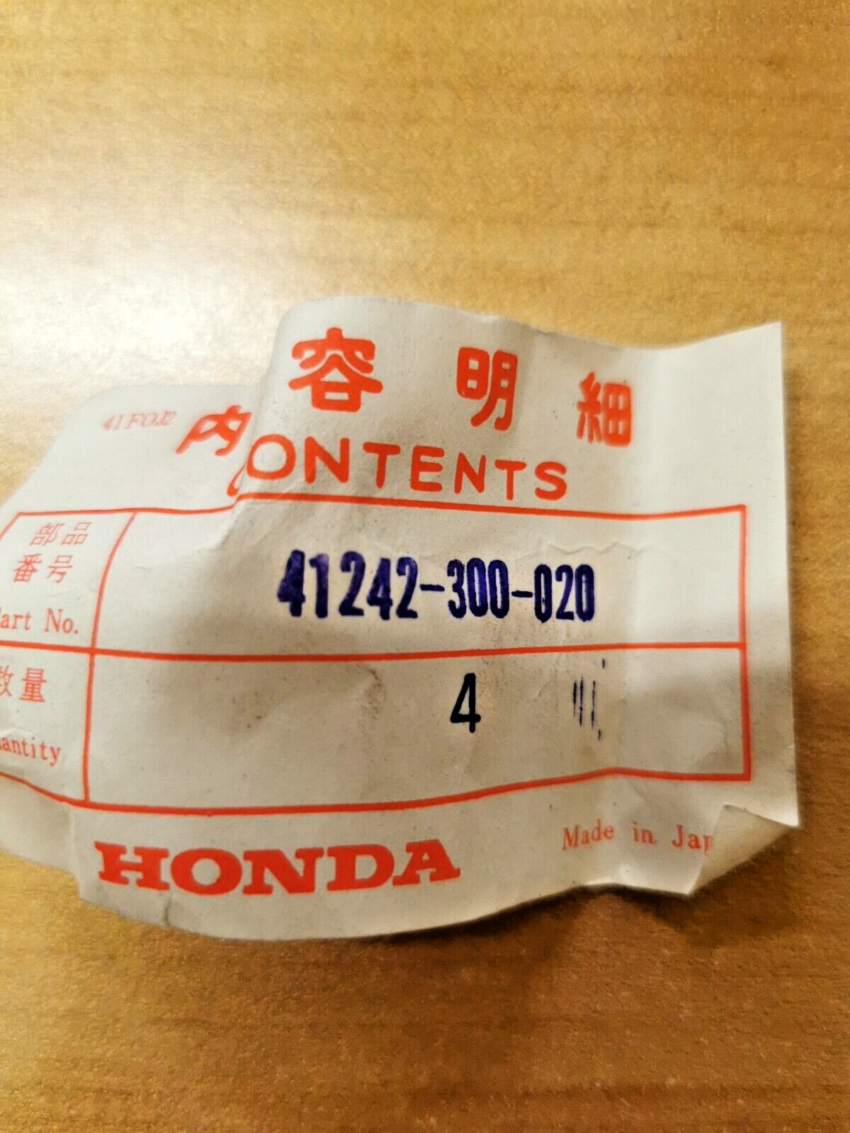 NOS HONDA CB750   WHEEL DAMPER   QTY 4    41242-300-020 H19