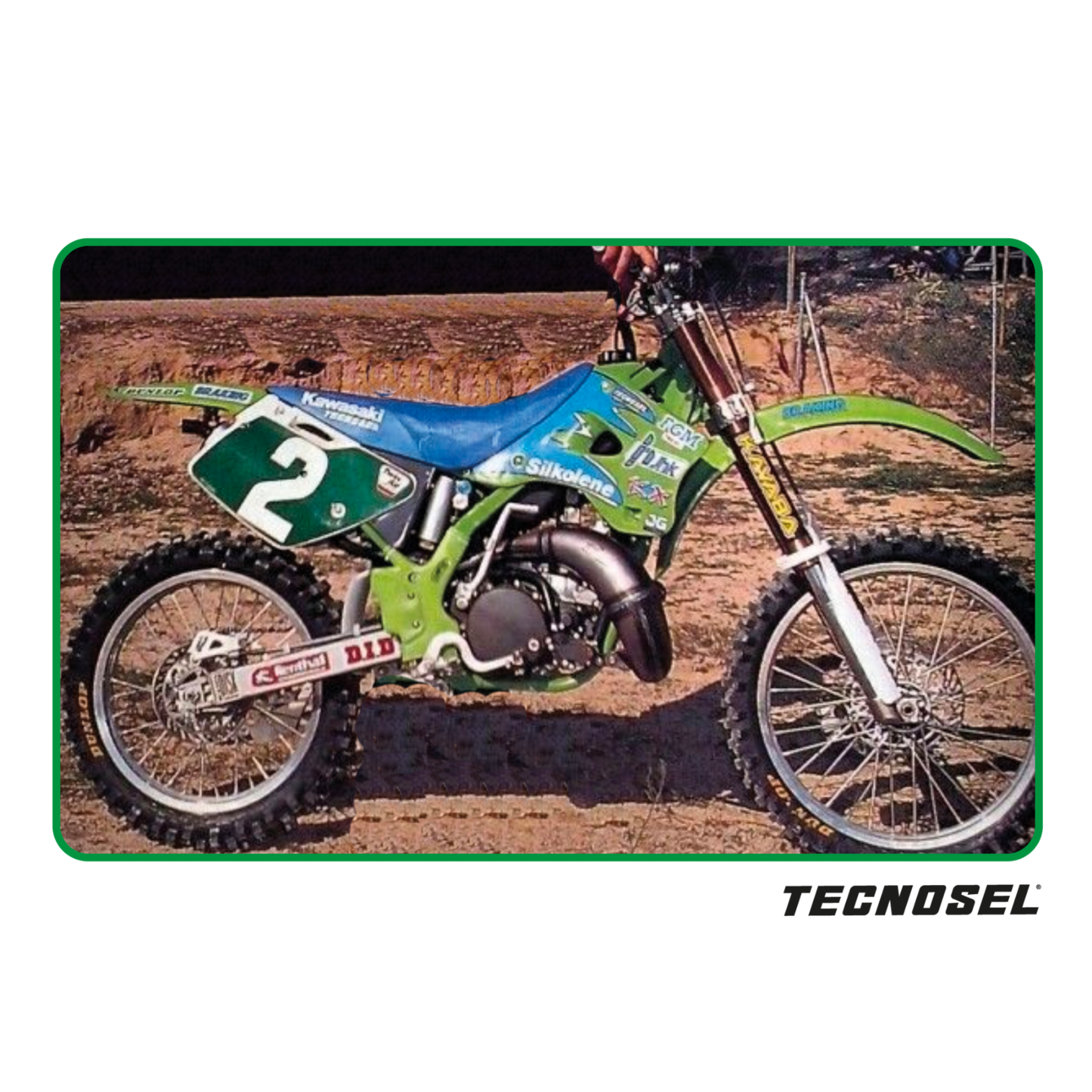 Complete Set Team Kawasaki 1994 tecnosel graphic decal kit KX125 KX250 1994-1998