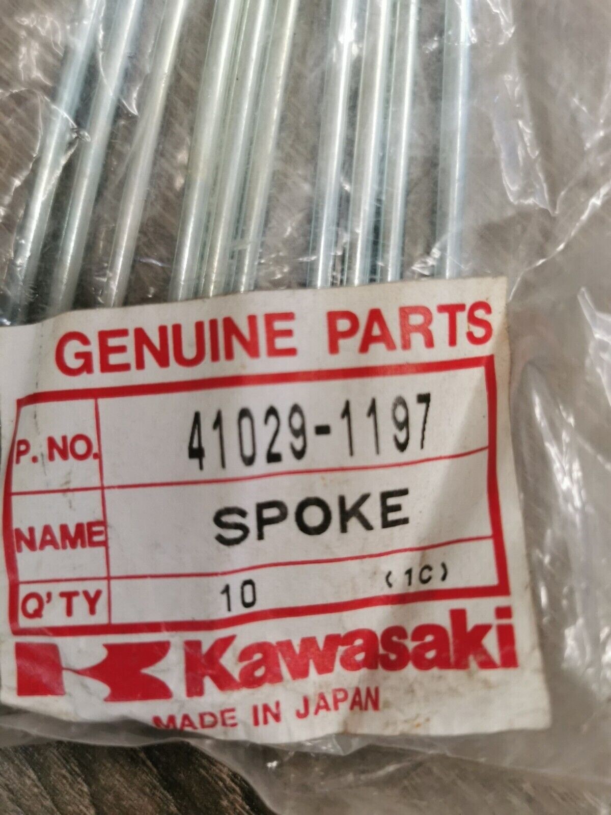 NEW NOS KAWASAKI KX125 KX250 KX500 1989 - 2001 SPOKE SOLD EACH 41029-1197 K28