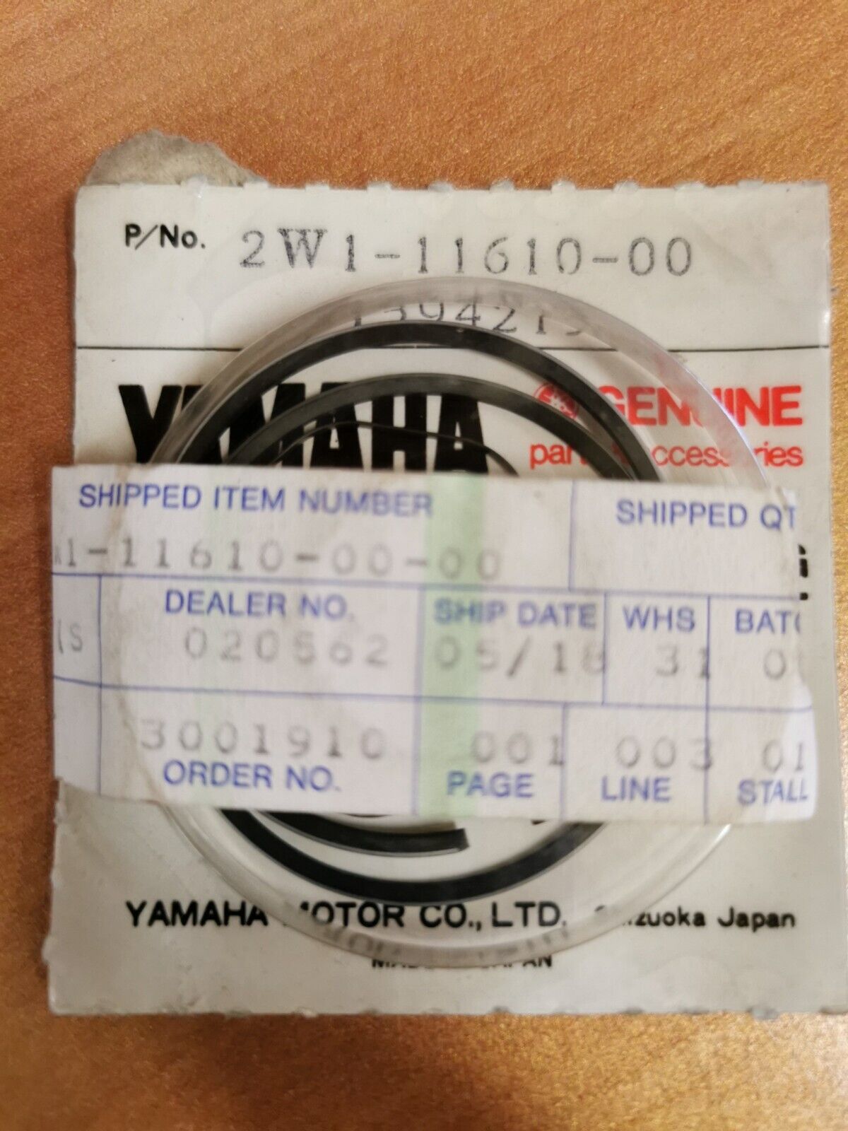 NOS YAMAHA RX50 YSR50  1984 - 1992  PISTON RING SET  STD  2W1-11610-00-00   Y48