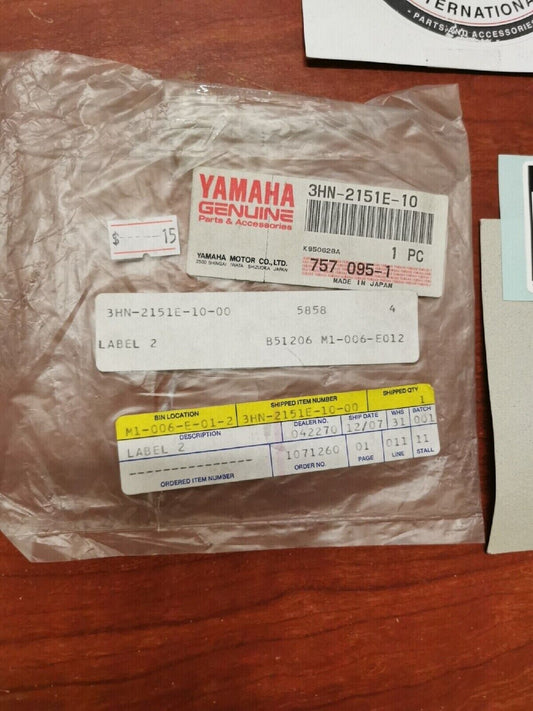 NOS Yamaha YFM400 YFM350 LABEL 2 3HN-2151E-10-00 Y78