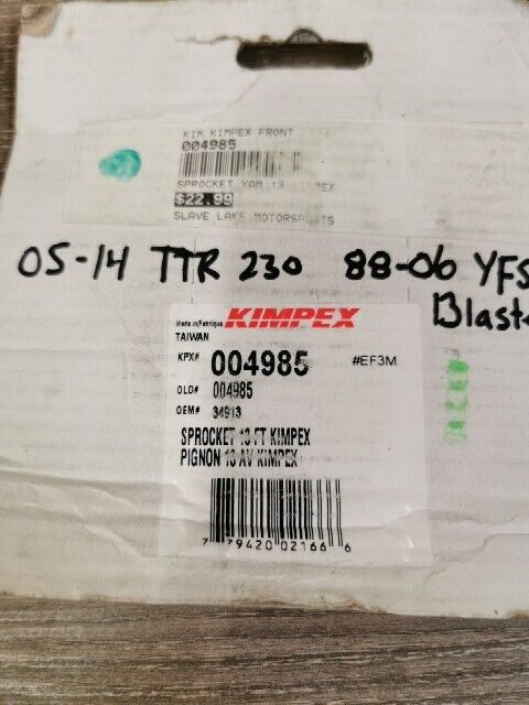 NOS KIMPEX TTR230 1988 - 2006 YFS200 Front Drive Sprocket 13T 004985 J57