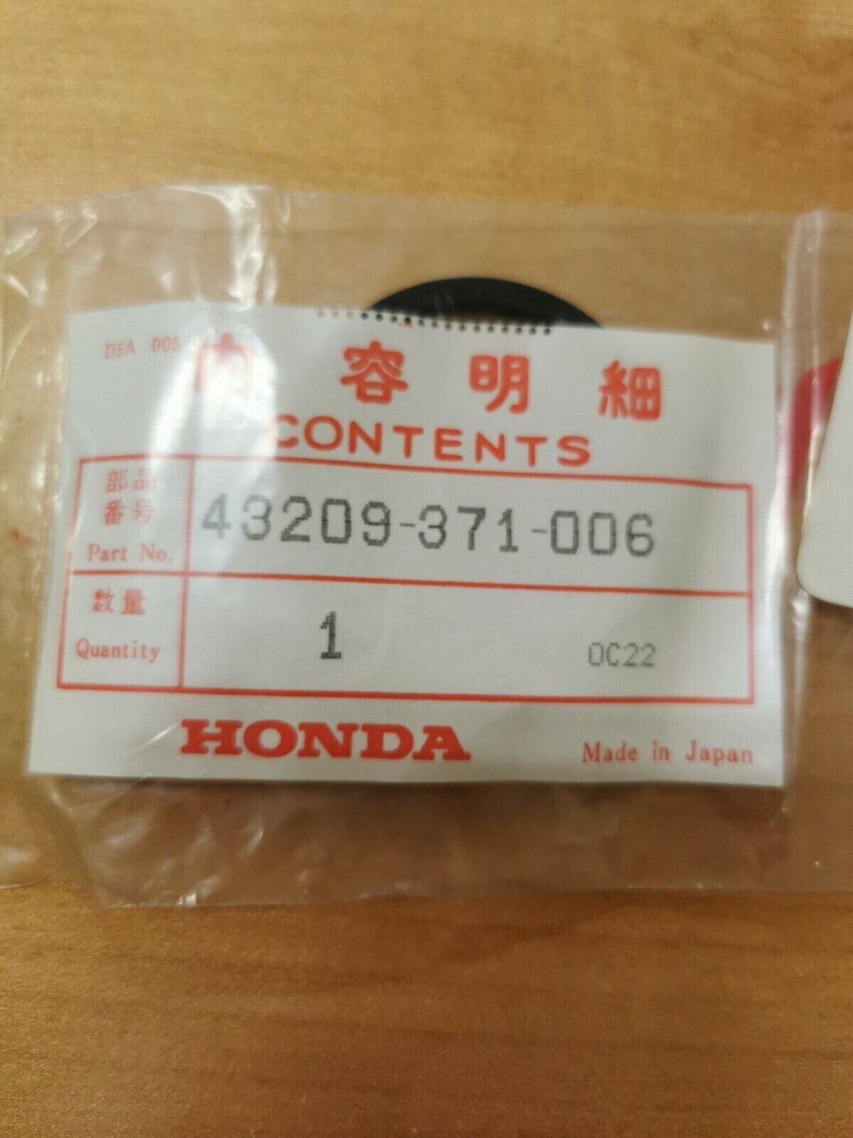 NEW NOS Honda CB900 GL1000 CB750 CBX CB400 CBR600 PISTON SEAL 43209-371-006 H27
