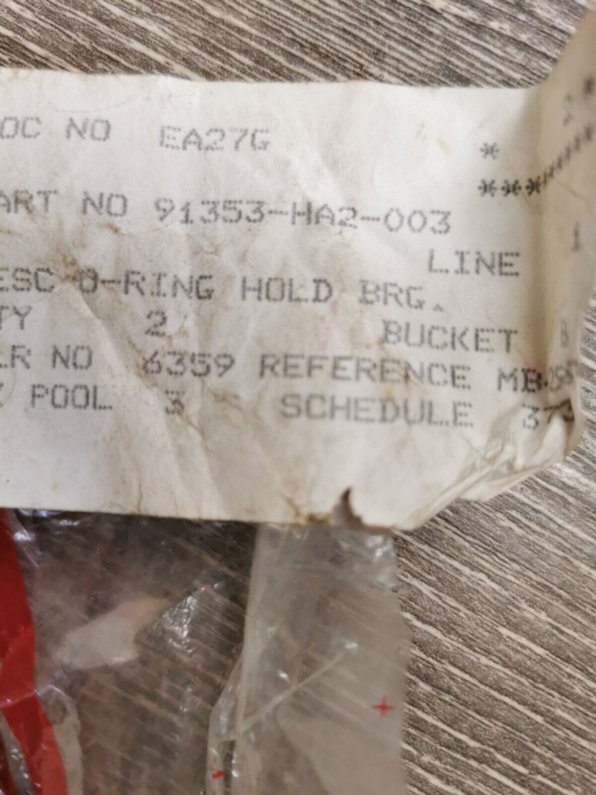NEW NOS HONDA  TRX400EX O RING  91353-HA2-003 H58