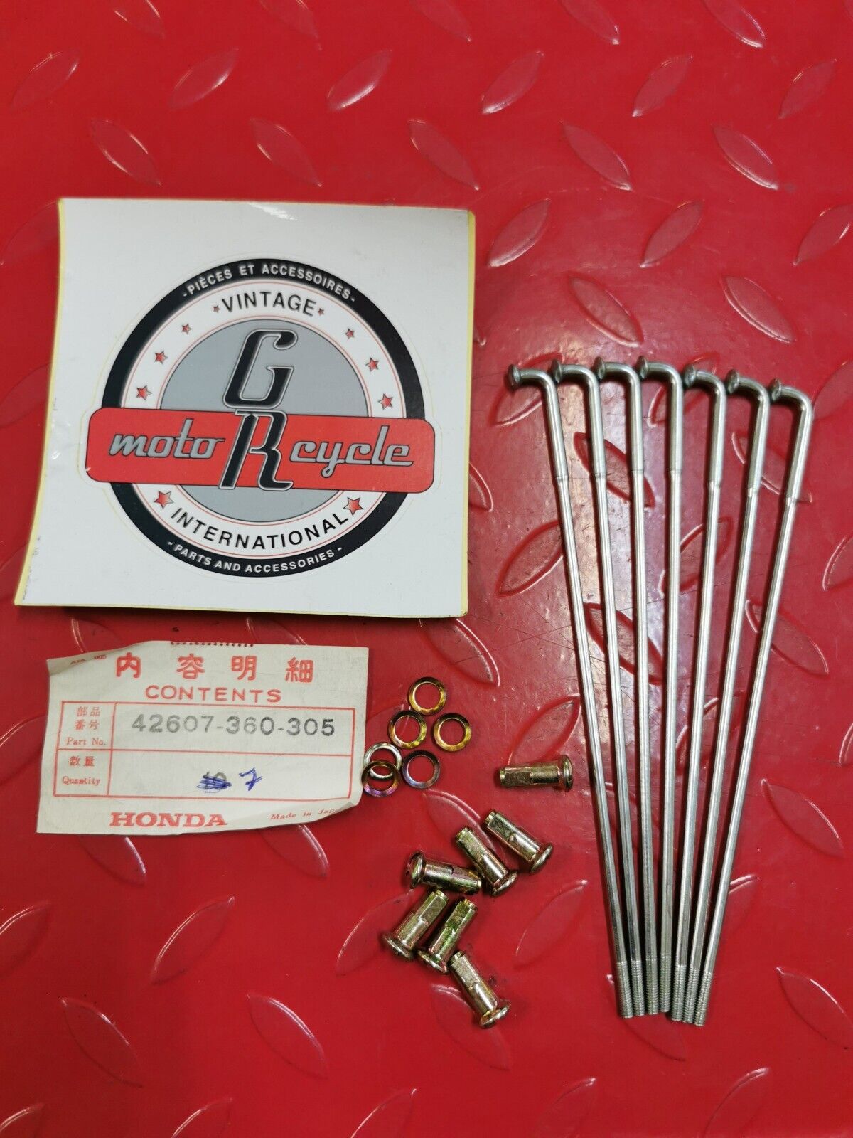 NOS HONDA CR125 MR175 XL250 TL250 1976 - 1980 SPOKE 42607-360-305 H15