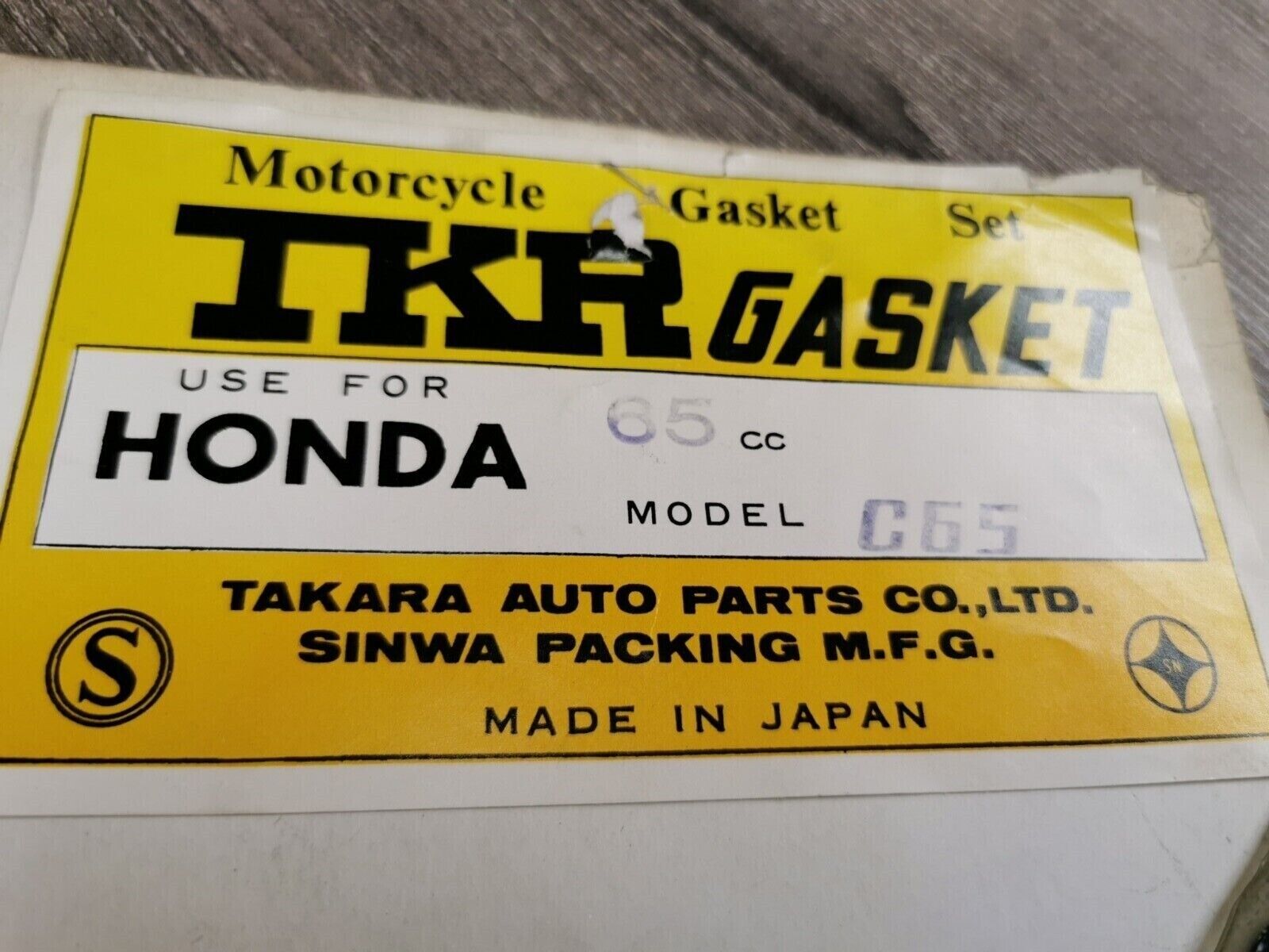 NOS TKR GASKET HONDA C65  INCOMPLETE GASKET KIT SET J47