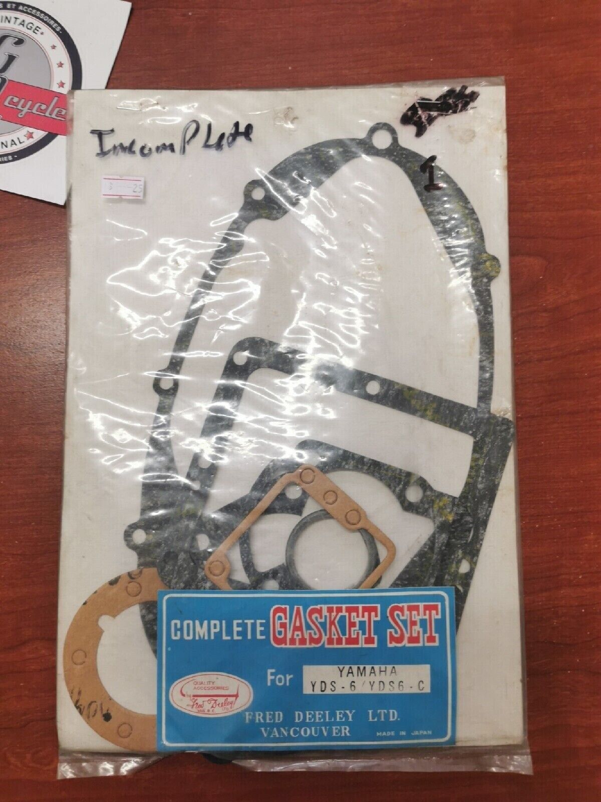 NOS Yamaha YDS6 YDS6C INCOMPLETE GASKET KIT SET 1 Y74