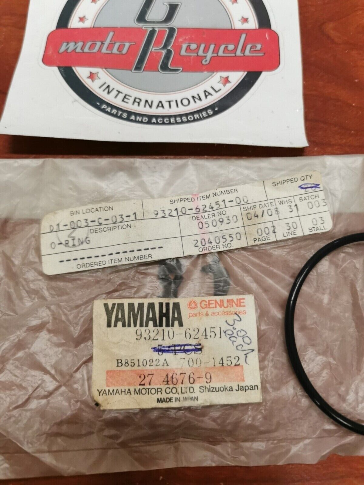 NOS Yamaha XS650 TX650 XS1 XS2 O-RING 93210-62451-00 Y96