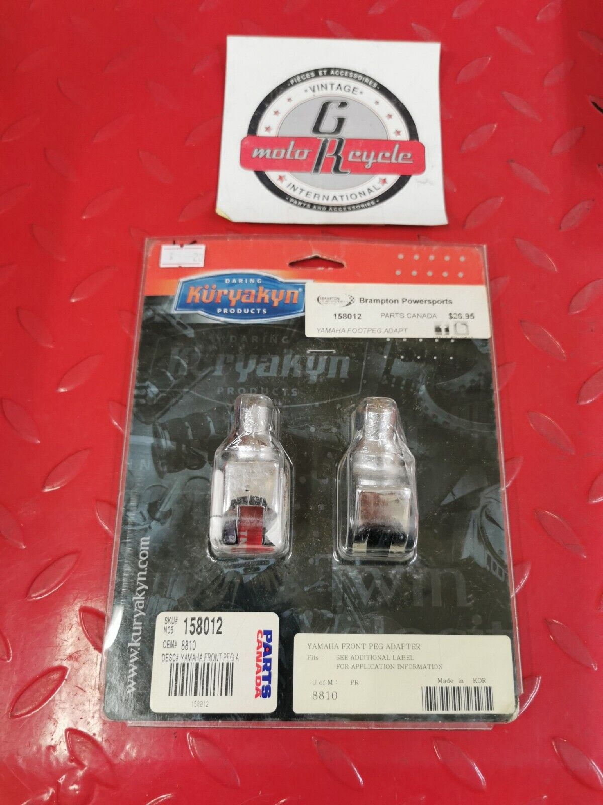 NOS KURYAKYN YAMAHA XVS1100 XVS650 VMX1200  FRONT PEG ADAPTER  8810 J17