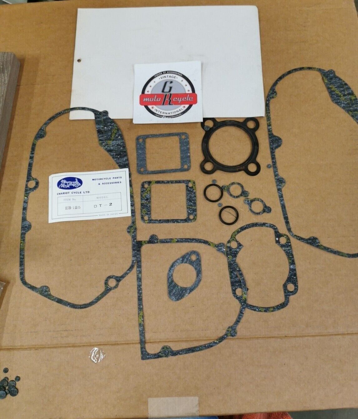 NOS CHARIOT CYCLE DT2 INCOMPLETE GASKET KIT SET EB-125 J48