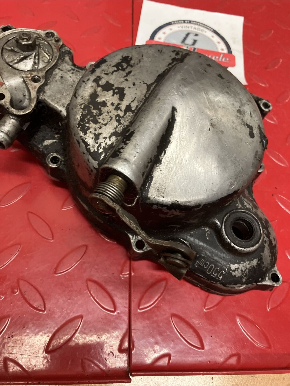 Honda CR80R 1986 Right crankcase clutch cover waterpump shaft gear