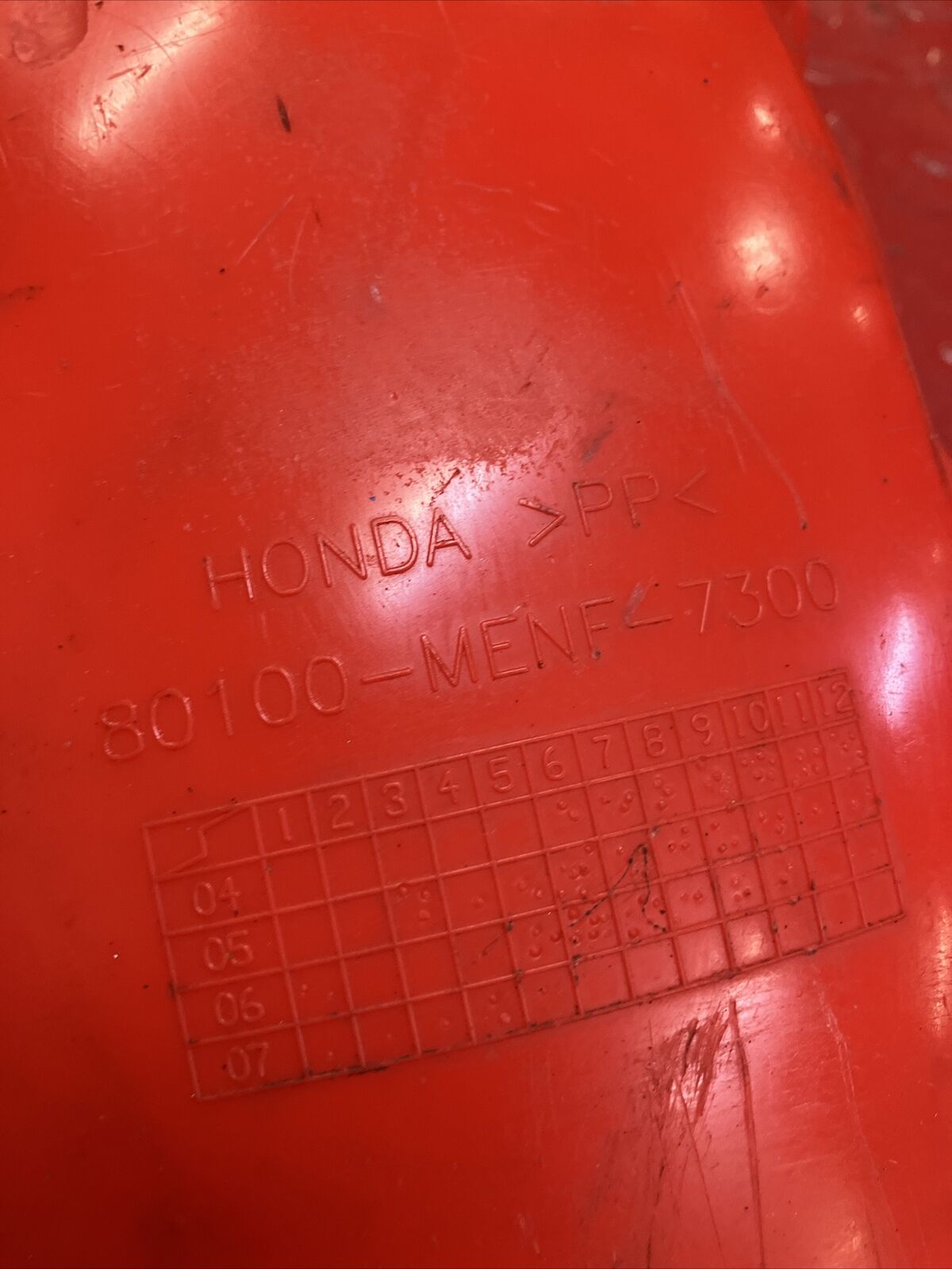 Honda CRF450R 2005 rear fender OEM