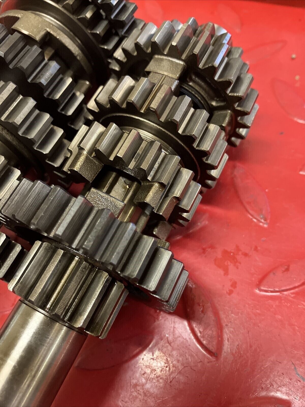 Honda XL350R 1986 transmission mainshaft countershaft main counter shaft gear