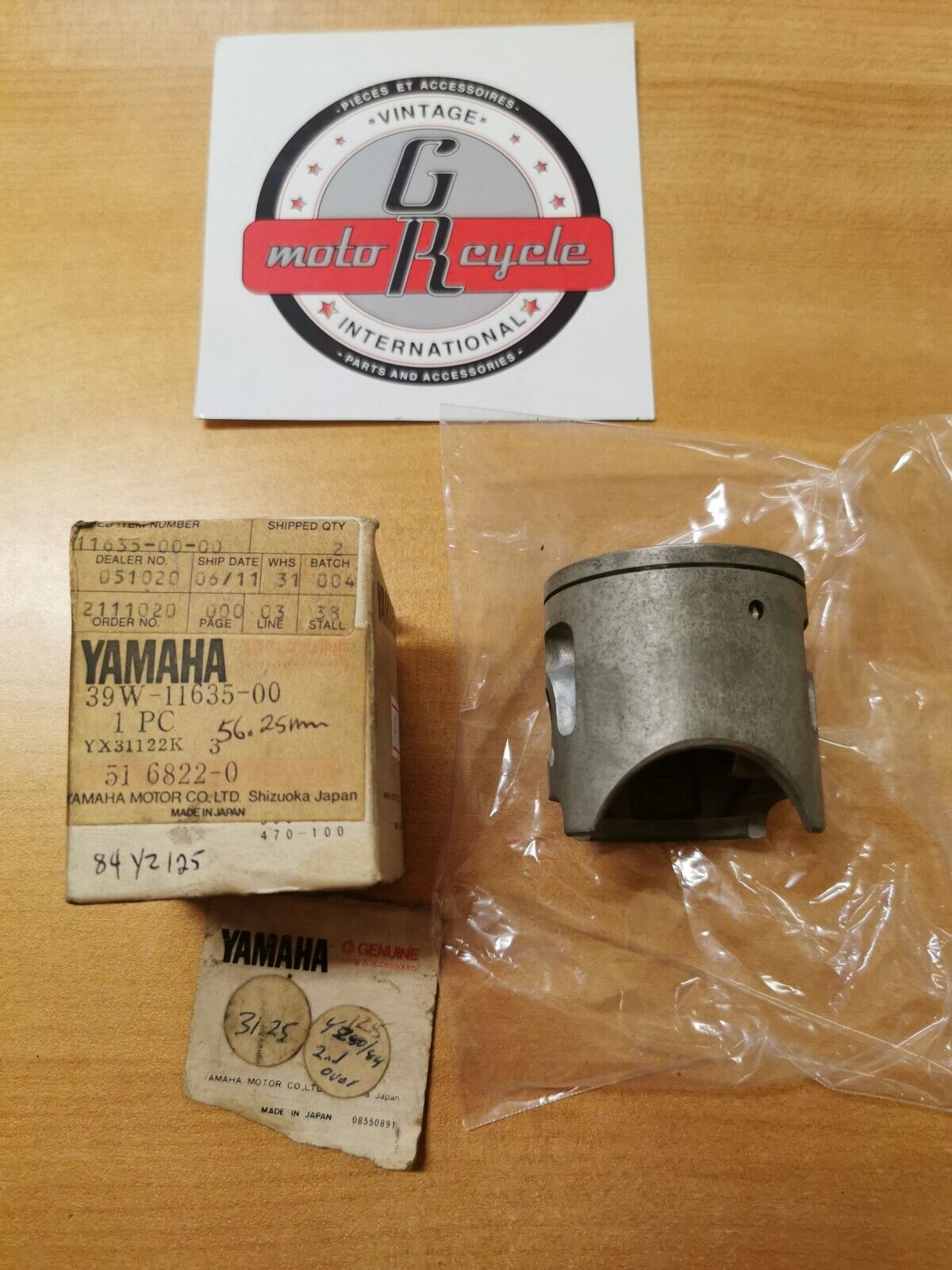 NOS YAMAHA 1983 1984 YZ125 PISTON 1 O/S 0.25mm Superseded by 39W-11635-01-00 Y38