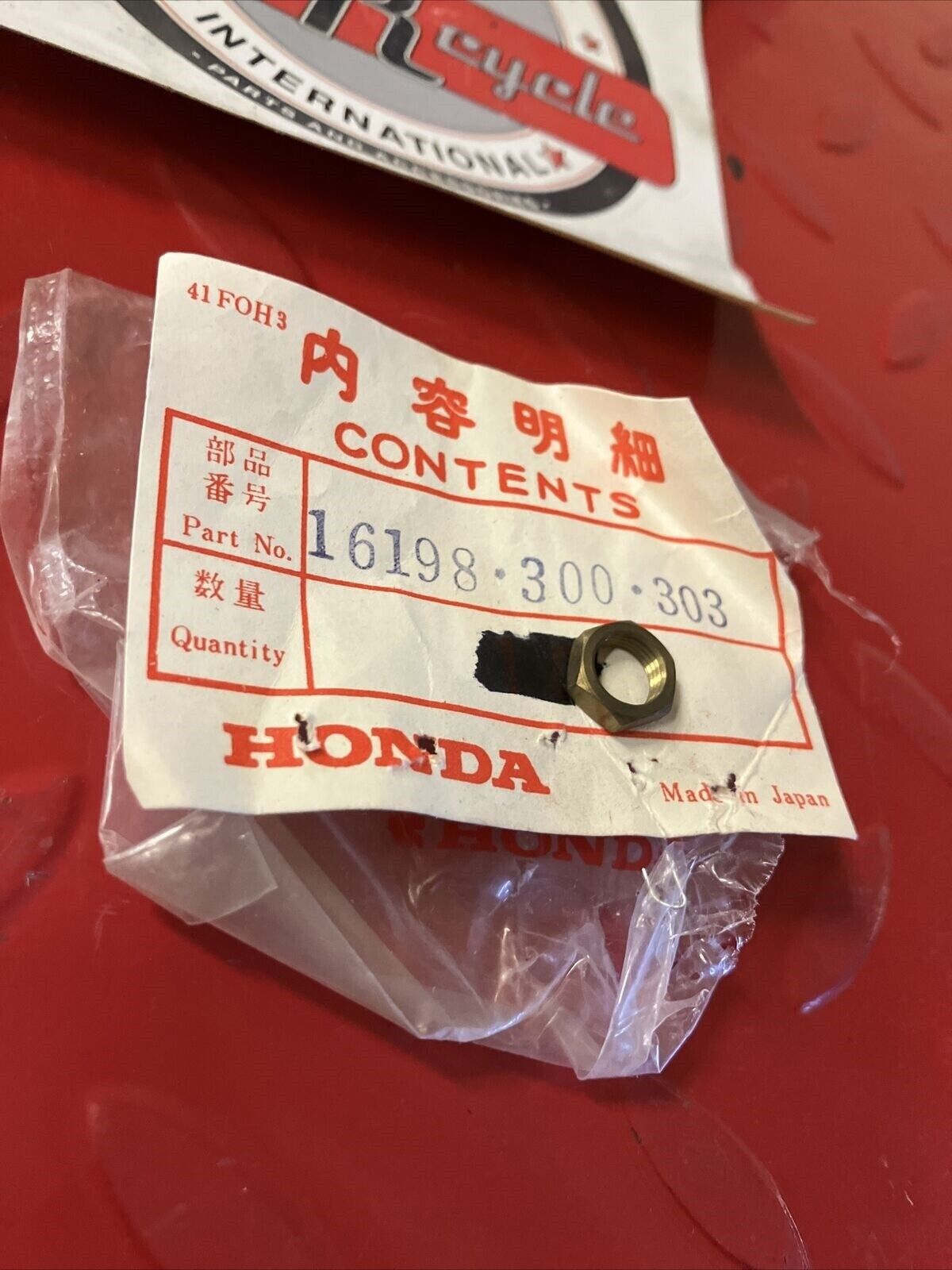 NOS HONDA CB750K0 THROTTLE CABLE ADJUSTER NUT 16198-300-303 H24