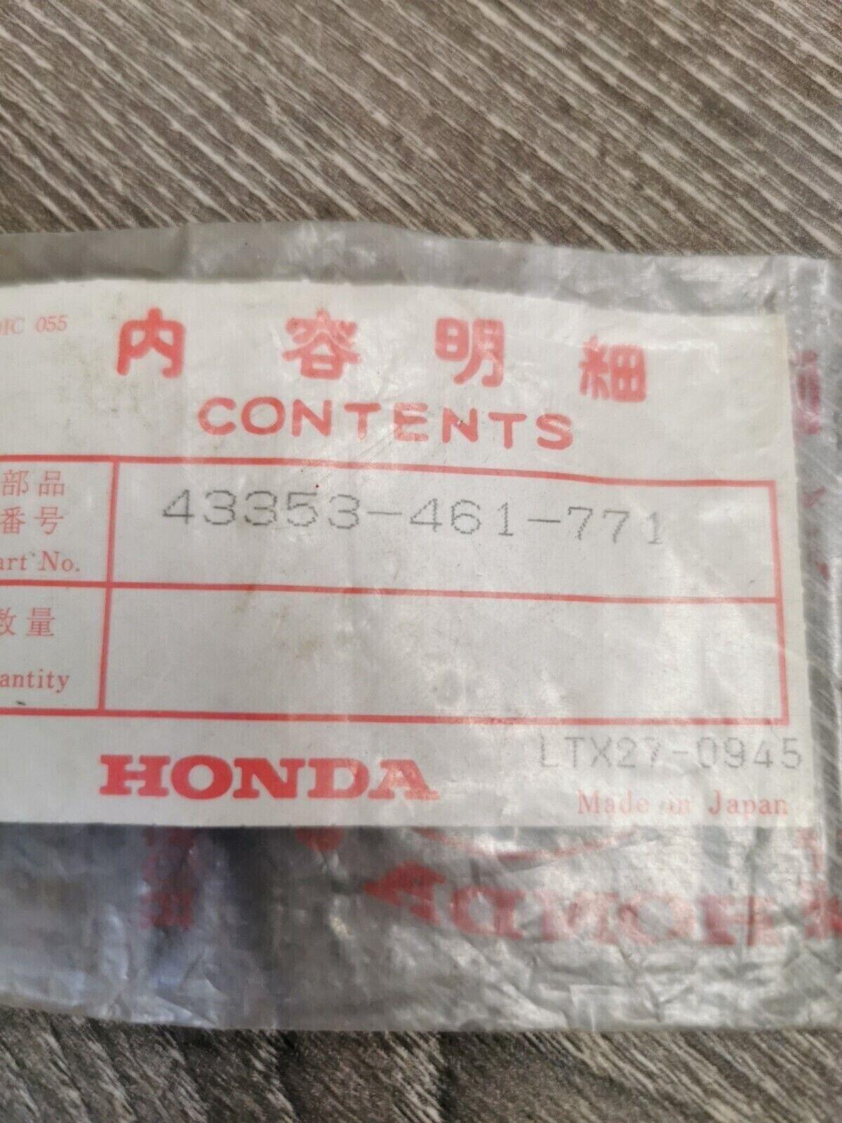 NOS HONDA CRF450R BLEEDER CAP 43353-461-771 H59
