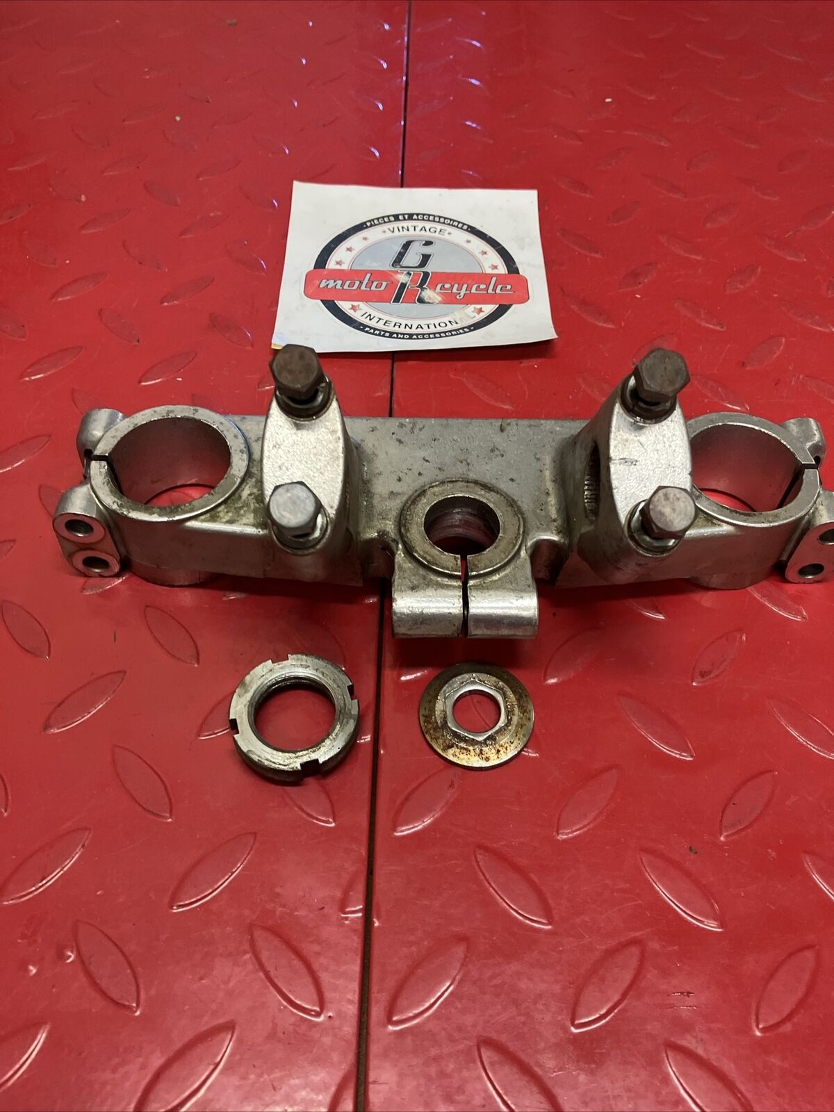 Kawasaki KX125 1980 steering stem head top triple clamp tree