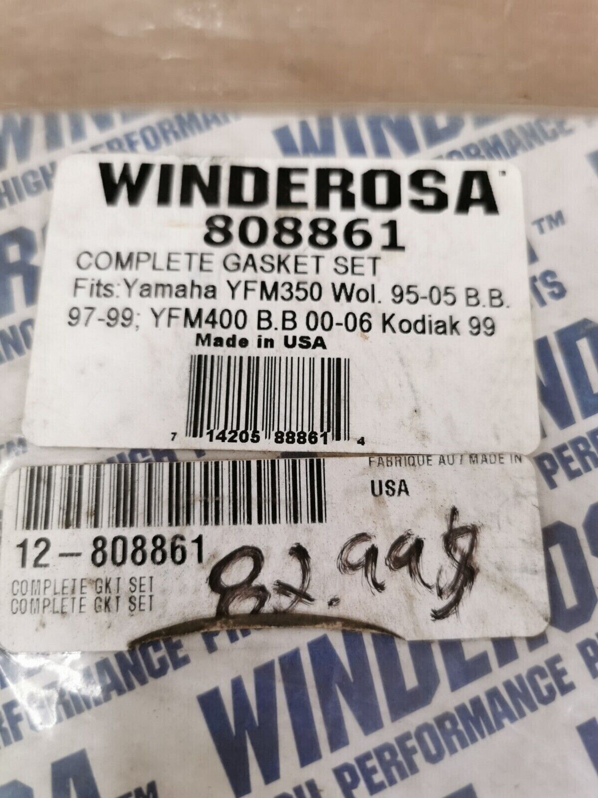 NOS WINDEROSA YAMAHA YFM350 YFM400 INCOMPLETE GASKET KIT SET 808861 J48