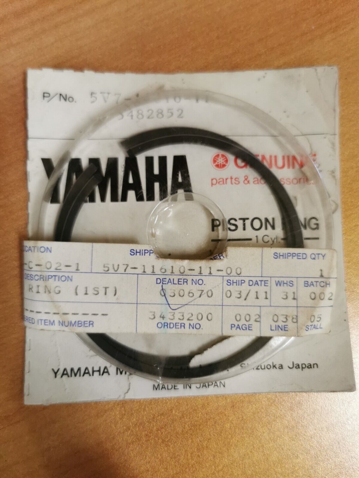 NOS YAMAHA YT175 1982 PISTON RING  SET  1ST  5V7-11610-11-00  Y48