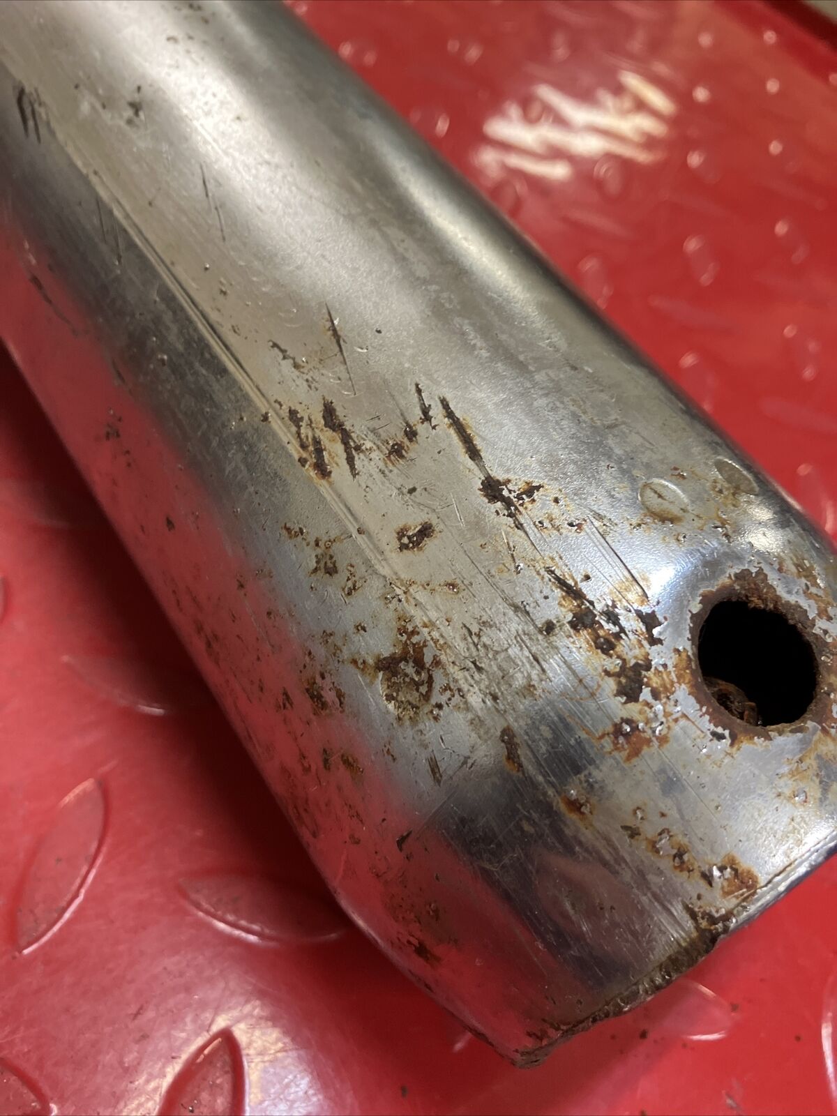 Yamaha RD400 1977 right exhaust pipe silencer 1976 1978 2