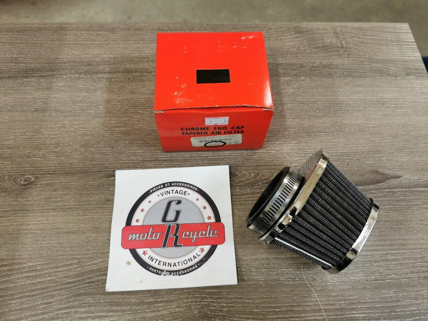 NOS Chrome Cap Air Filter  52MM 15-0036 J26