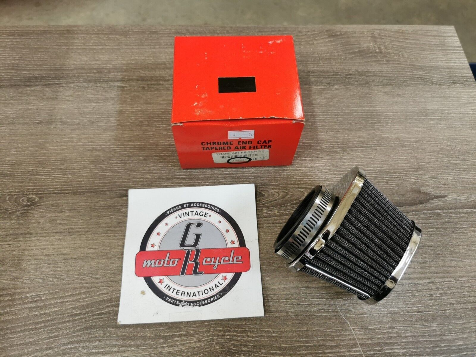 NOS Chrome Cap Air Filter  52MM 15-0036 J26