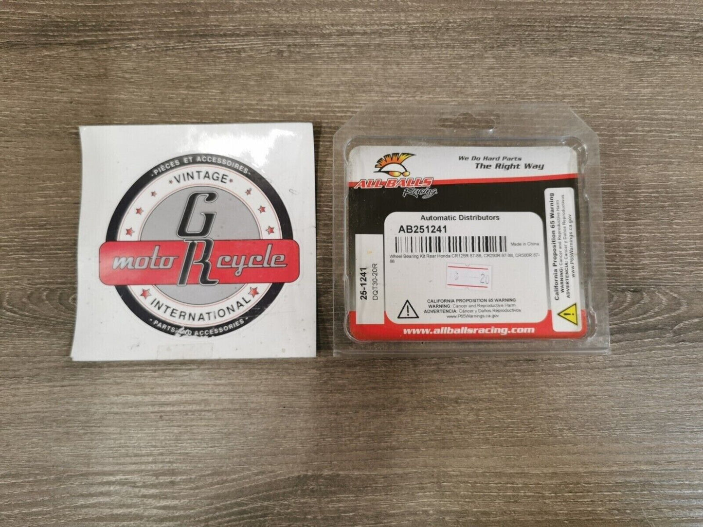 NOS ALL BALLS HONDA CR125R CR250R CR500R WHEEL BEARING KIT REAR 25-1241 J50