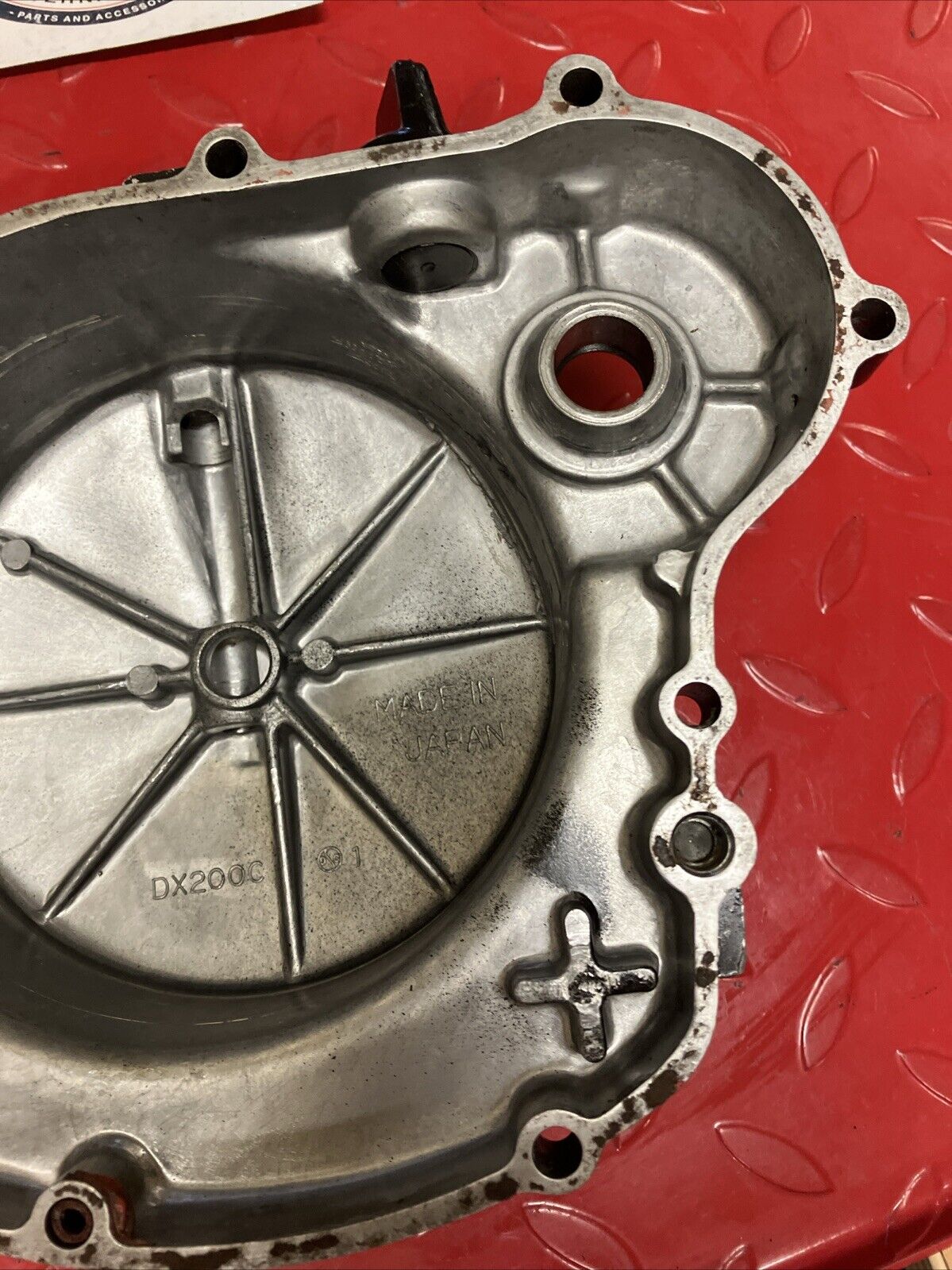 Kawasaki KDX200 1986 Right crankcase clutch cover 1987 NEED REPAIR