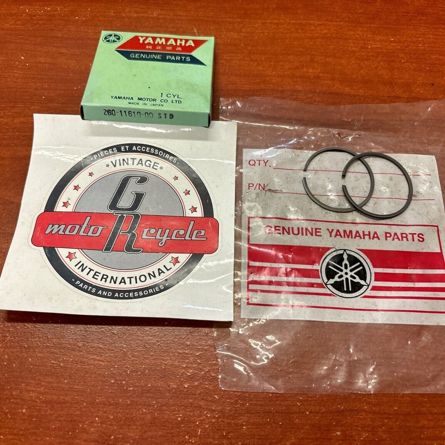 NOS Yamaha PISTON RING STD 260-11610-00 SUB 260-11601-02-00 260-11601-03-00 Y174