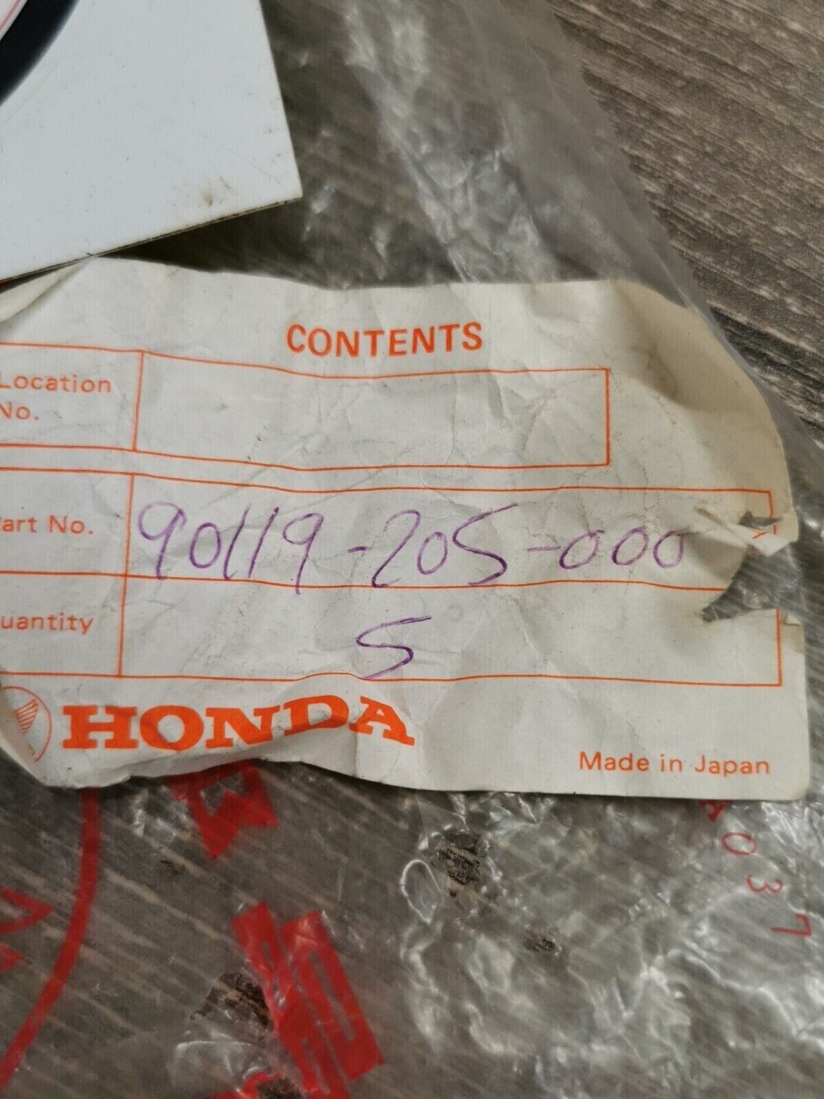 NOS HONDA CHAIN ADJUSTER BOLT  90119-205-000 H59