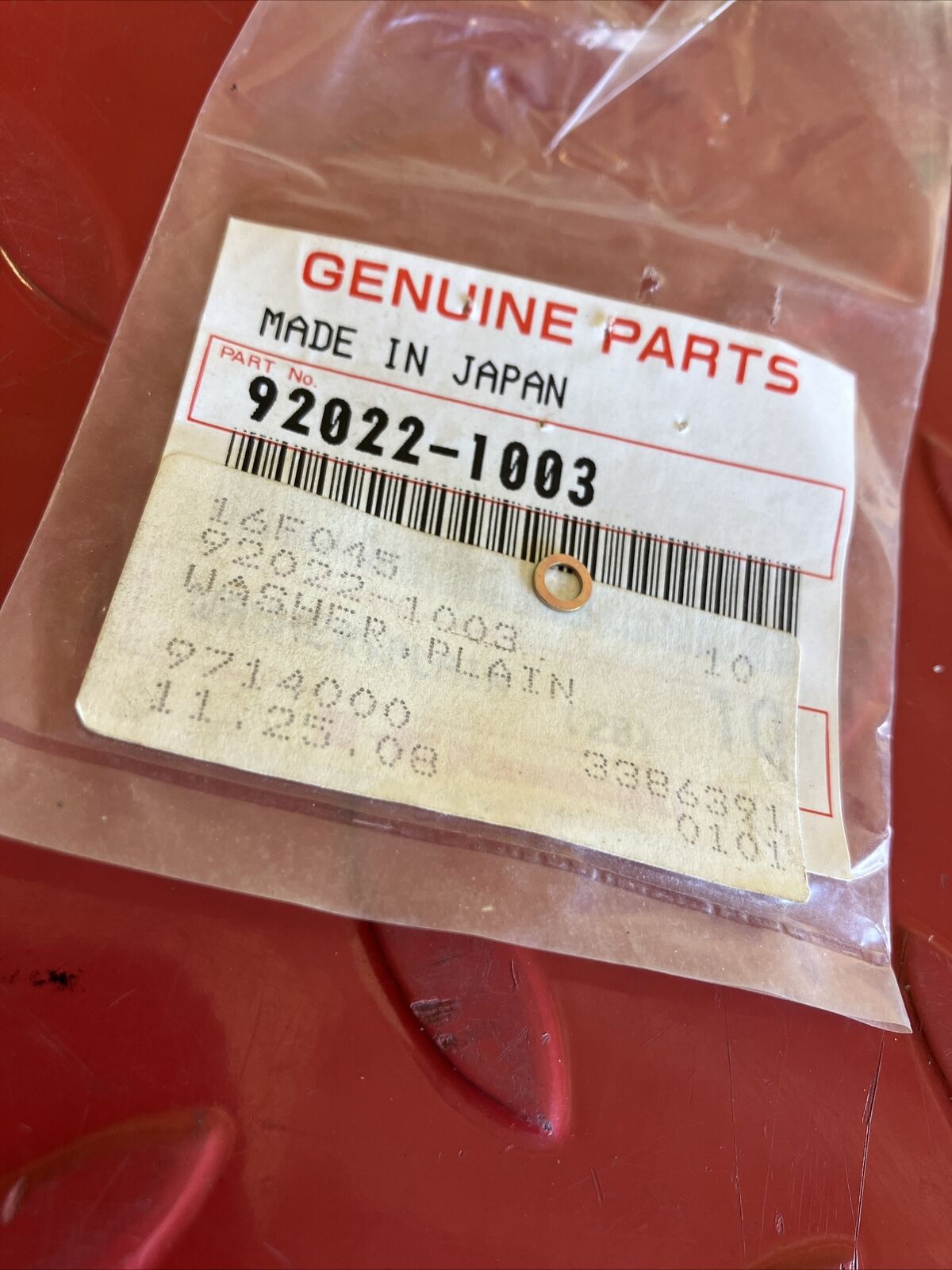 NOS Kawasaki CARBURETOR WASHER PLAIN K15