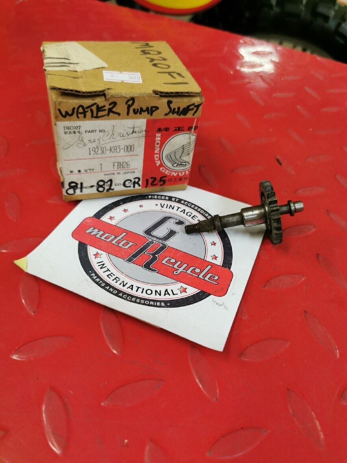 NOS HONDA CR125 1981 1982 WATER PUMP SHAFT  19230-KA3-000 H38
