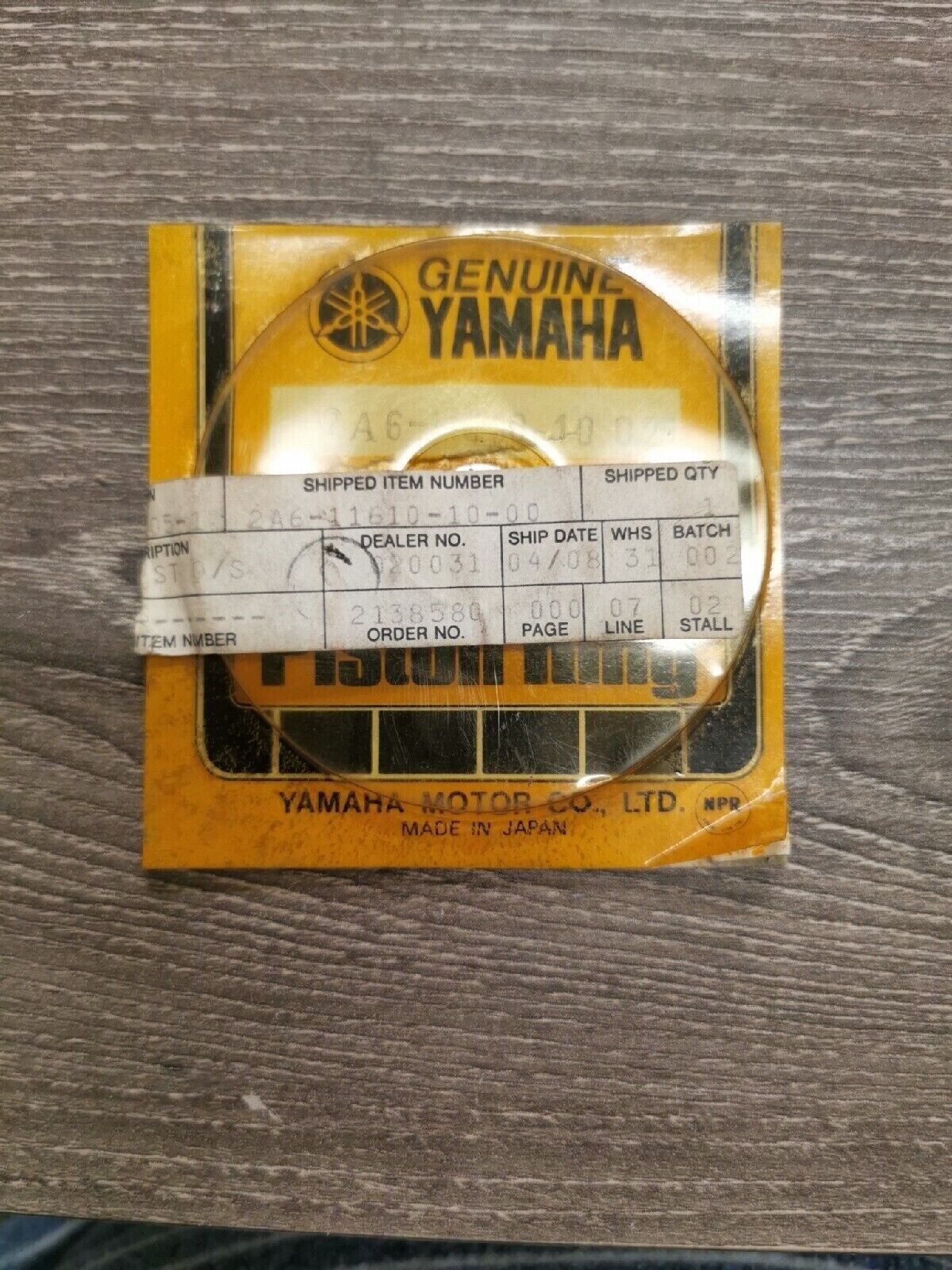 NOS YAMAHA PISTON RING SET 1ST 0S 2A6-11610-10-00 Superseded 2N4-11610-10-00 Y51