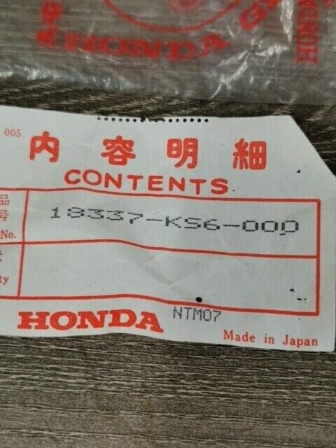 NOS HONDA CR125R 1986 RUBBER SILENCER 18337-KS6-000 H76