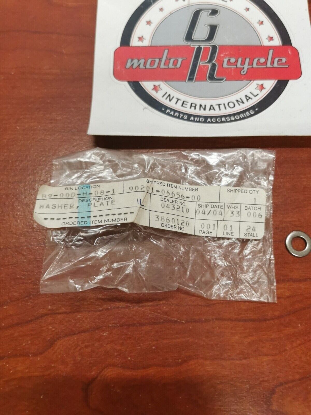 NOS Yamaha YJ50 SH50 CY50 PLATE WASHER 90201-06656-00 SUB. 90201-064L6-00 Y72