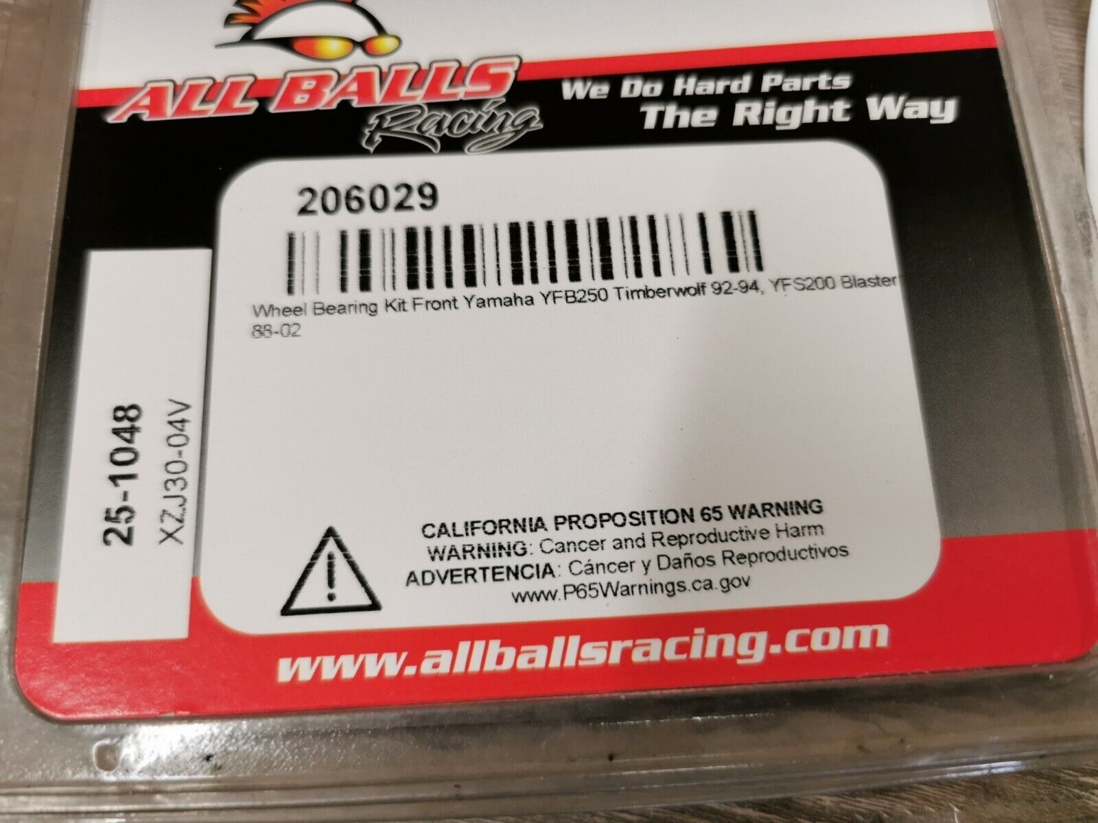 NOS ALL BALLS Yamaha YFB250 YFS200 Wheel Bearing Kit Front 25-1048 J52