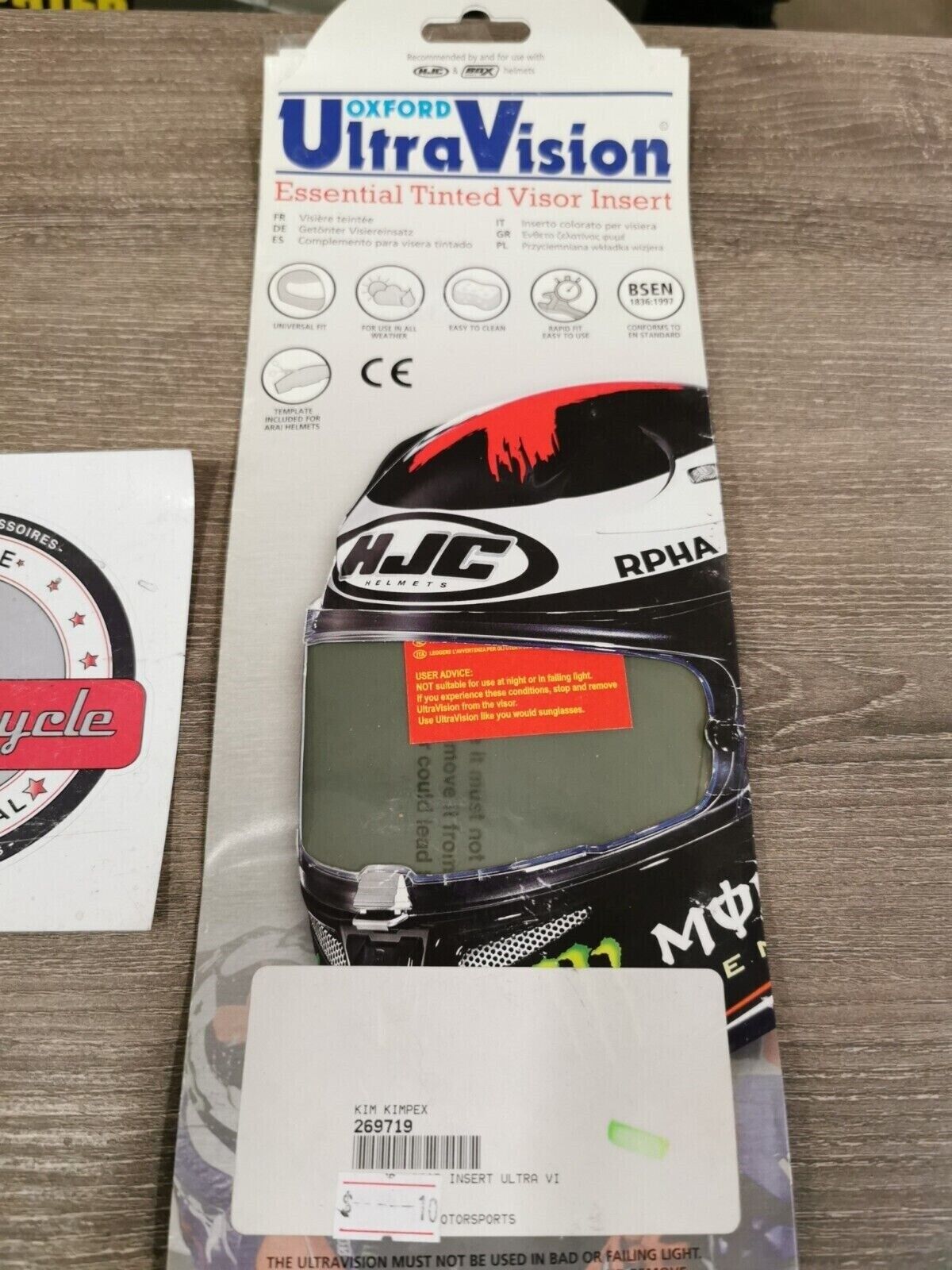 NOS OXFORD ULTRA VISION TINTED Shield Lens Insert UNIVERSAL FIT OF301 J48