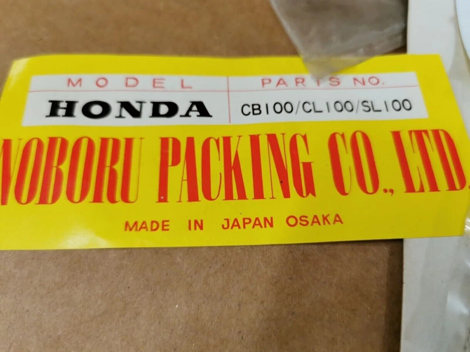NOS NOBORU HONDA CB100 CL100 SL100 TOP END GASKET KIT INCOMPLETE SET J49