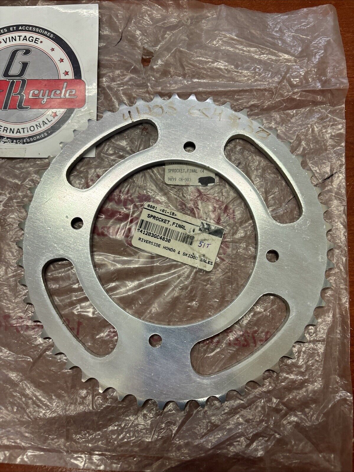 NOS Honda 1985 - 2002 CR80R FINAL SPROCKET 51T 41203-GC4-830 H139